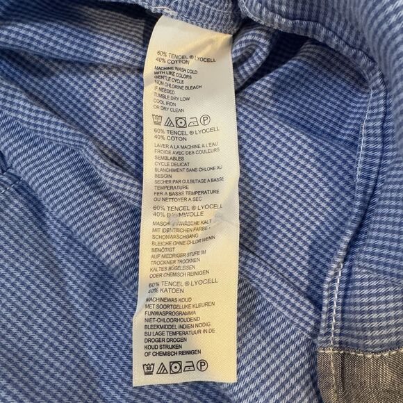 Tommy Bahama Men's XL Blue Long Sleeve Button-Up Shirt Check Casual Top - Picture 9 of 11